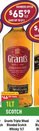 Liquor Legends Grants Triple Wood Blended Scotch Whisky offer