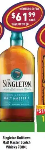Liquor Legends Singleton Dufftown Malt Master Scotch Whisky offer