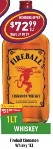 Liquor Legends Fireball Cinnamon Whisky offer