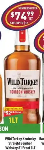 Liquor Legends Wild Turkey Kentucky Straight Bourbon Whiskey 81 Proof offer