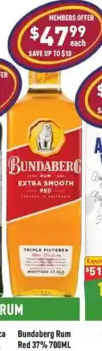 Liquor Legends Bundaberg Rum Red 37% offer