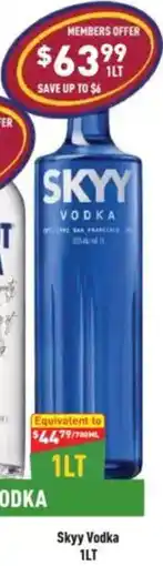 Liquor Legends Skyy Vodka offer