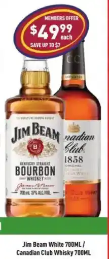 Liquor Legends Jim Beam White / Canadian Club Whisky offer