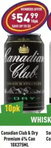 Liquor Legends Canadian Club & Dry Premium 6% Can offer