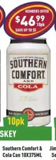 Liquor Legends Southern Comfort & Cola Can offer