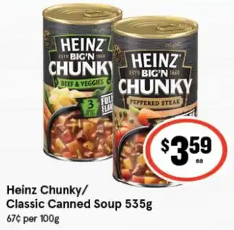IGA Heinz Chunky/ Classic Canned Soup offer
