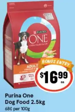IGA Purina One Dog Food 2.5 kg offer