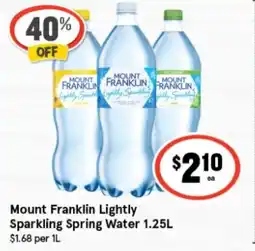 IGA Mount Franklin Lightly Sparkling Spring Water offer