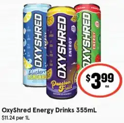 IGA OxyShred Energy Drinks offer
