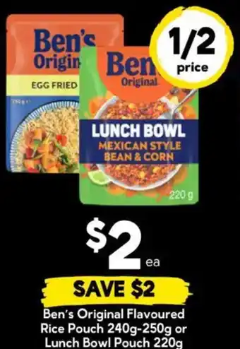 Drakes Ben's Original Flavoured Rice Pouch or Lunch Bowl Pouch offer