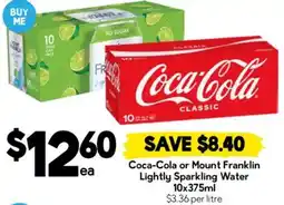 Drakes Coca-Cola or Mount Franklin Lightly Sparkling Water offer