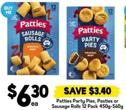 Drakes Patties Party Pies, Pasties or Sausage Rolls offer