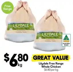Drakes Lilydale Free Range Whole Chicken offer