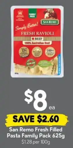Drakes San Remo Fresh Filled Pasta Family Pack offer