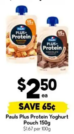 Drakes Pauls Plus Protein Yoghurt Pouch offer
