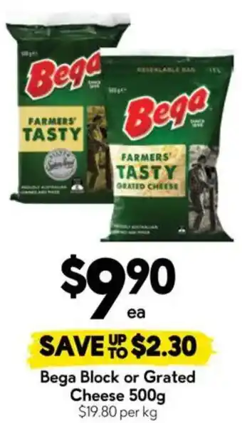 Drakes Bega Block or Grated Cheese offer
