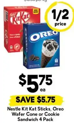 Drakes Nestle Kit Kat Sticks Oreo Wafer Cone or Cookie Sandwich offer