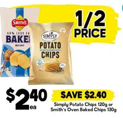 Drakes Simply Potato Chips or Smiths Oven Baked Chips offer