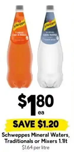Drakes Schweppes Mineral Waters Traditionals or Mixers offer