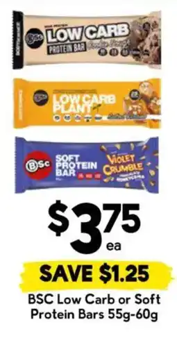 Drakes Bsc low carb or soft protein bars offer