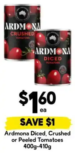 Drakes Ardmona Diced Crushed or Peeled Tomatoes offer