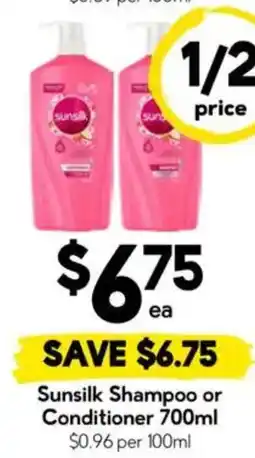 Drakes Sunsilk Shampoo or Conditioner offer
