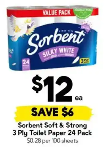 Drakes Sorbent Soft & Strong 3 Ply Toilet Paper offer