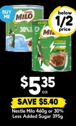 Drakes Nestle Milo or 30% Less Added Sugar offer