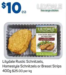 Foodland Lilydale Rustic Schnitzels Homestyle Schnitzels or Breast Strips offer