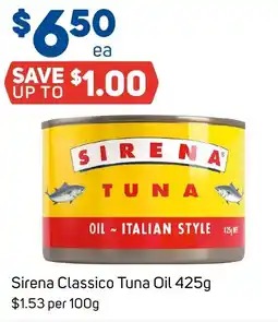 Foodland Sirena Classico Tuna Oil offer