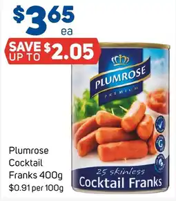 Foodland Plumrose Cocktail Franks offer