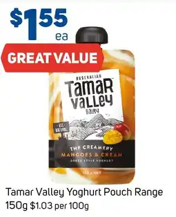 Foodland Tamar Valley Yoghurt Pouch Range offer
