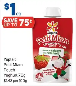 Foodland Yoplait Petit Miam Pouch Yoghurt offer