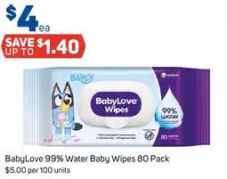 Foodland Baby Love 99% Water Baby Wipes offer