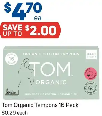 Foodland Tom Organic Tampons offer
