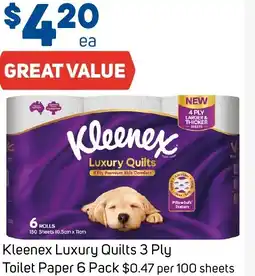 Foodland Kleenex Luxury Quilts 3 Ply Toilet Paper offer