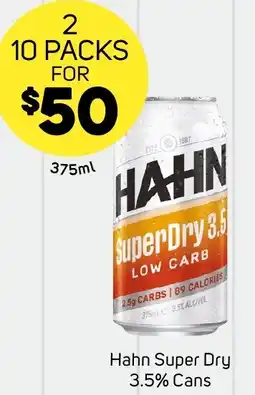 Foodland Hahn Super Dry 3.5% Cans offer