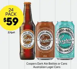 Foodland Coopers Dark Ale Bottles or Cans Australian Lager Cans offer