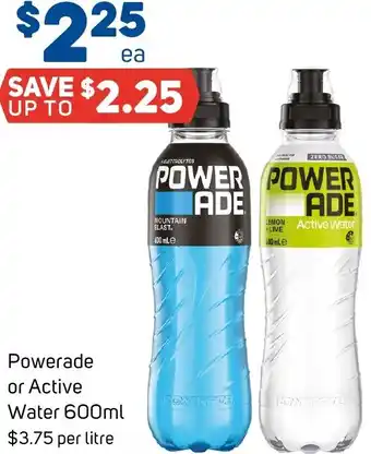 Foodland Powerade or Active Water offer