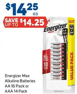 Foodland Energizer Max Alkaline Batteries AA 16 Pack or AAA 14 Pack offer