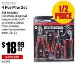 SuperCheap Auto 4 Pce Plier Set offer