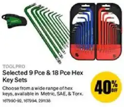 SuperCheap Auto Selected 9 Pce & 18 Pce Hex Key Sets offer