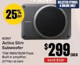 SuperCheap Auto SONY Active Slim Subwoofer offer