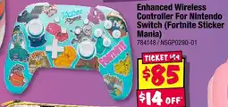 JB Hi-Fi Enhanced Wireless Controller For Nintendo Switch Fortnite Sticker Mania offer