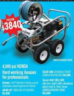 Aussie Pumps 4,000 psi honda hard working aussies for professionals offer