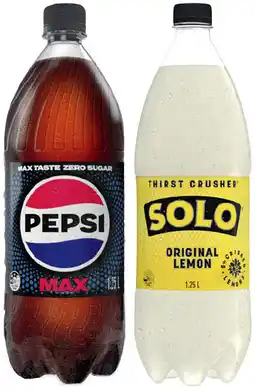 IGA Pepsi or Solo 1.25 Litre Selected Varieties offer
