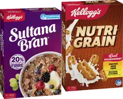 IGA Kellogg’s Cereal Nutri‑Grain 290g, Sultana Bran 420g or Special K Original 300g offer