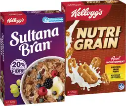 IGA Kellogg’s Nutri‑Grain 290g, Sultana Bran 420g or Original Special K 300g offer
