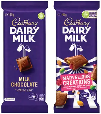IGA Cadbury Chocolate Block 150‑190g Selected Varieties offer