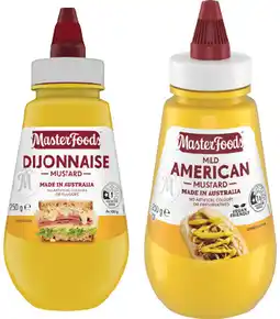 IGA MasterFoods Squeezy Mustard 250‑275g Selected Varieties offer